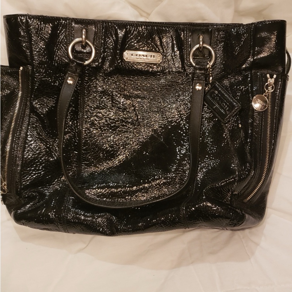 Coach Glossy Black Tote